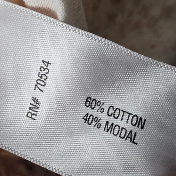 Orvis Women’s L Floral Button Front Shirt Cream Orange Cotton Modal Short Sleeve - Picture 8 of 9